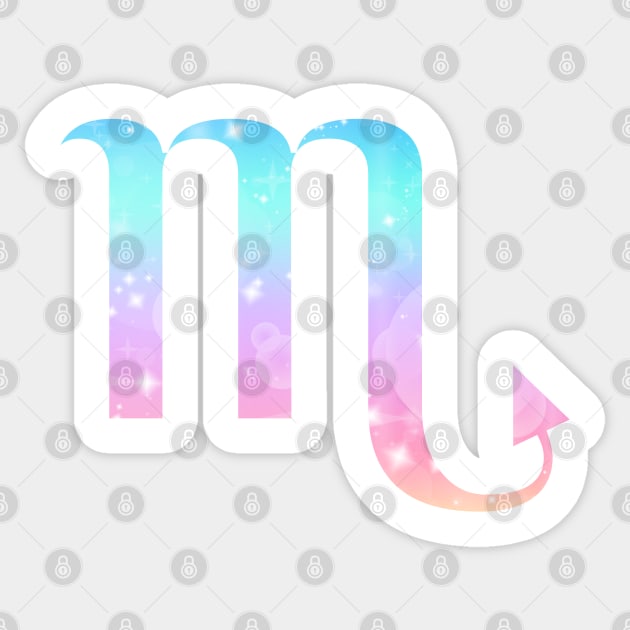 Scorpio Zodiac Symbol in Magical Unicorn Colors Sticker by bumblefuzzies